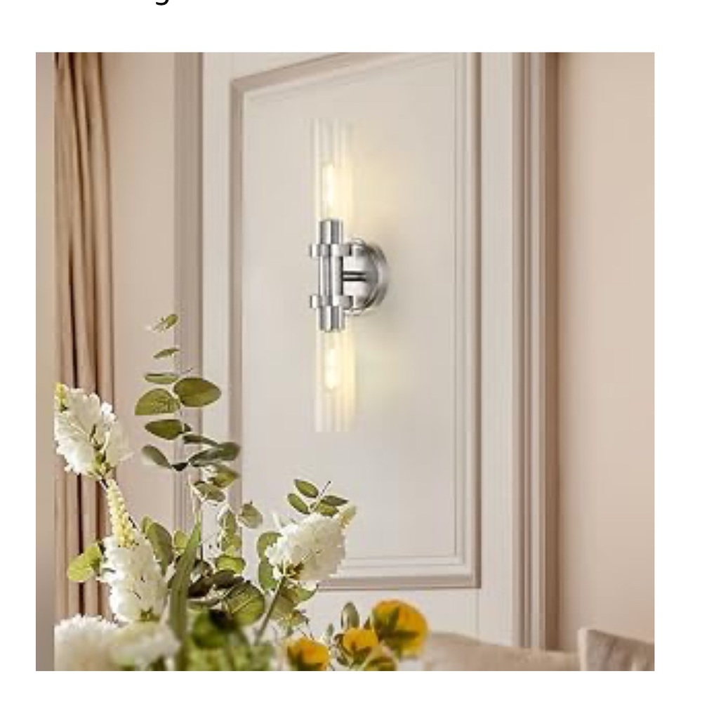 Chrome Light Sconce, Vanity lighting, Hallway, Vertical or Horizontal